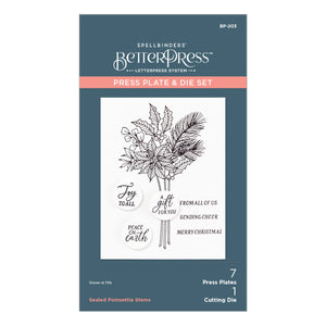 Sealed Poinsettia Stems Press + Foil Plate & Die Set