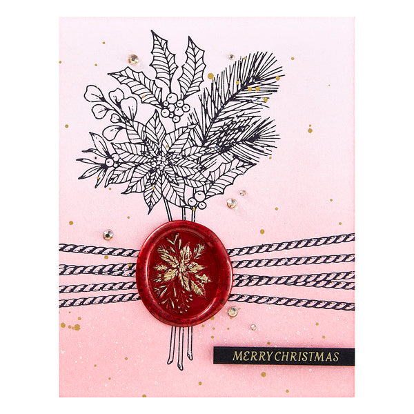 Sealed Poinsettia Stems Press + Foil Plate & Die Set