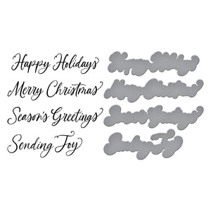 Sending Joy Sentiments Press + Foil Plate & Die Set