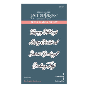 Sending Joy Sentiments Press + Foil Plate & Die Set