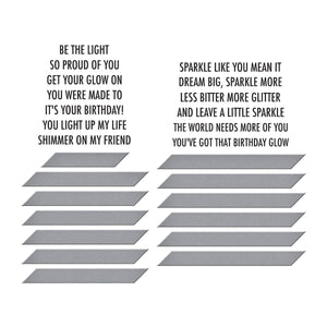 Shine Bright Sentiment Strips Press Plate & Die Set from the Shine Bright Collection by Carissa Wiley