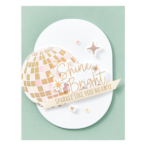 Shine Bright Sentiment Strips Press Plate & Die Set from the Shine Bright Collection by Carissa Wiley