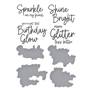 Sparkle On Sentiments Press Plate & Die Set from the Shine Bright Collection by Carissa Wiley