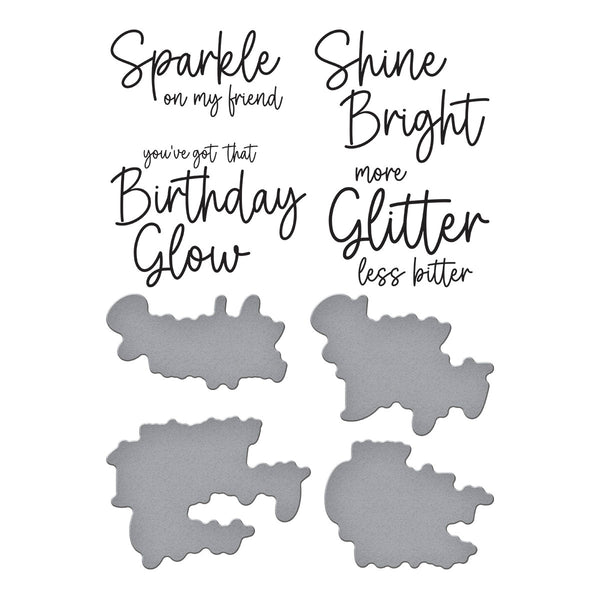 Sparkle On Sentiments Press Plate & Die Set from the Shine Bright Collection by Carissa Wiley