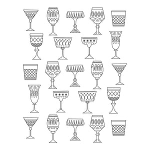 Classy Glasses Press Plate from the Happy Hour Collection