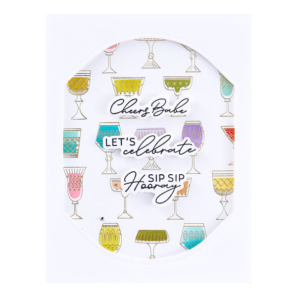 Classy Glasses Press Plate from the Happy Hour Collection