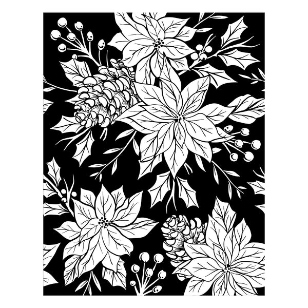 Festive Poinsettias Press + Foil Plate by Yana Smakula