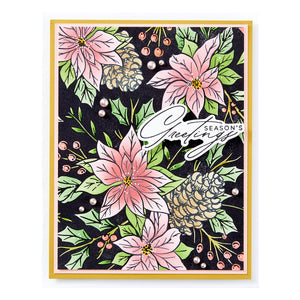 Festive Poinsettias Press + Foil Plate by Yana Smakula