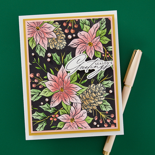 Festive Poinsettias Press + Foil Plate by Yana Smakula