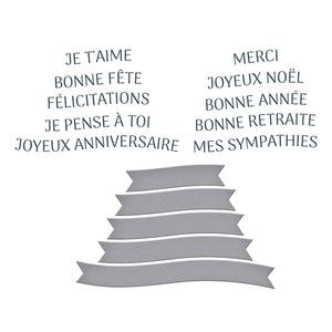 French Sentiments Press + Foil Plate & Die Set