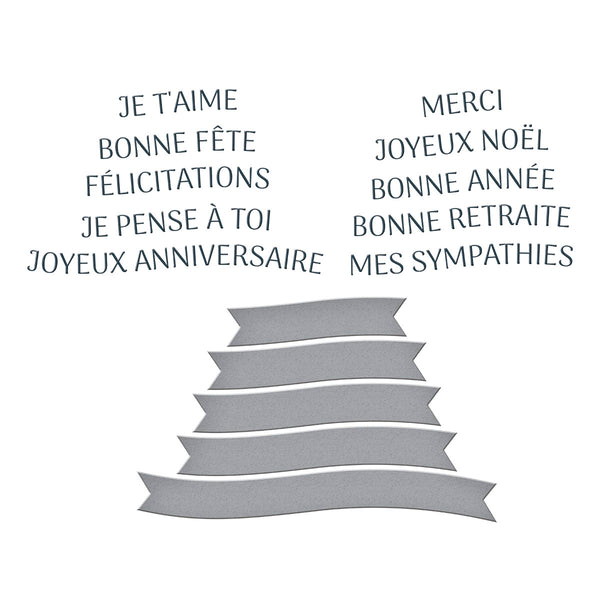 French Sentiments Press + Foil Plate & Die Set