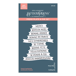 French Sentiments Press + Foil Plate & Die Set
