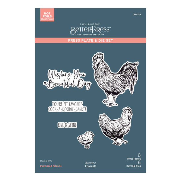 Feathered Friends Press + Foil Plate & Die Set by Justine Dvorak