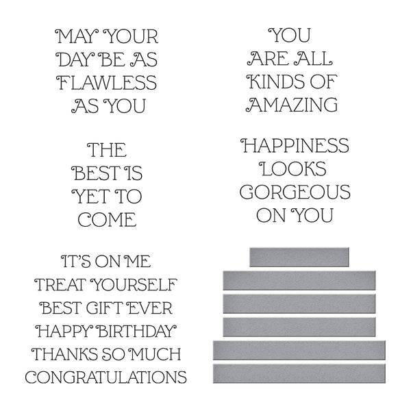 Flawless Sentiments Press + Foil Plate & Die Set