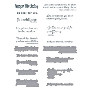 Through the Meadow Sentiments Press + Foil Plate & Die Set by Susan Tierney-Cockburn