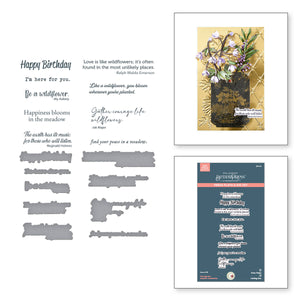 Through the Meadow Sentiments Press + Foil Plate & Die Set by Susan Tierney-Cockburn