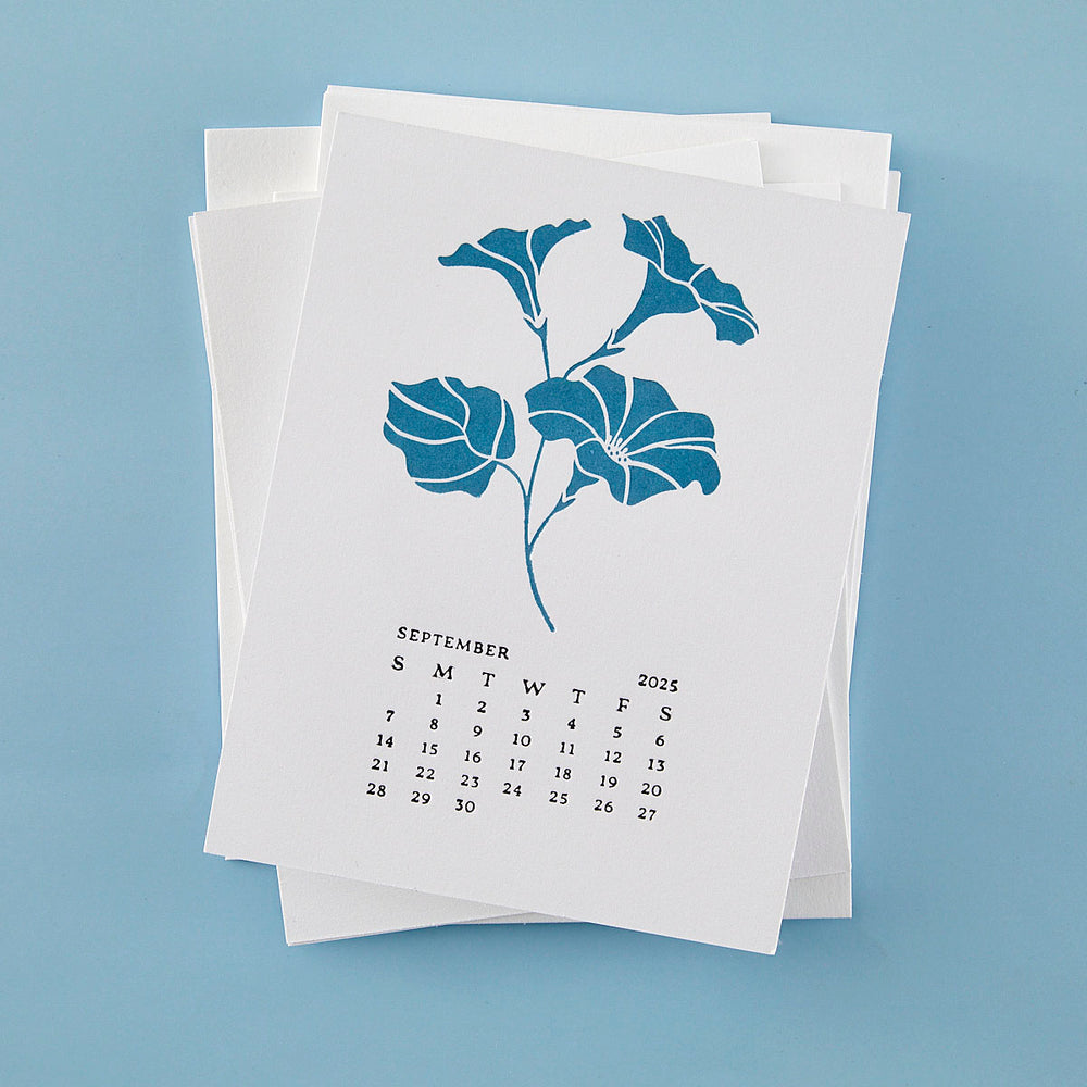 September Morning Glory Press Plates from the Florals Through the Year Collection