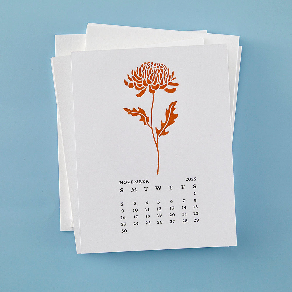 November Chrysanthemum Press Plates from the Florals Through the Year Collection