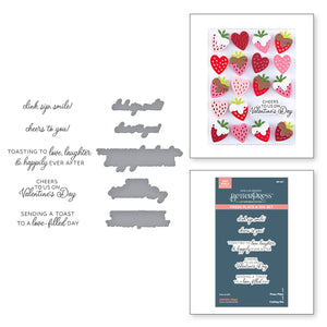 Valentine Happy Hour Sentiments BetterPress Plate & Die Set from the Love on the Rocks Collection