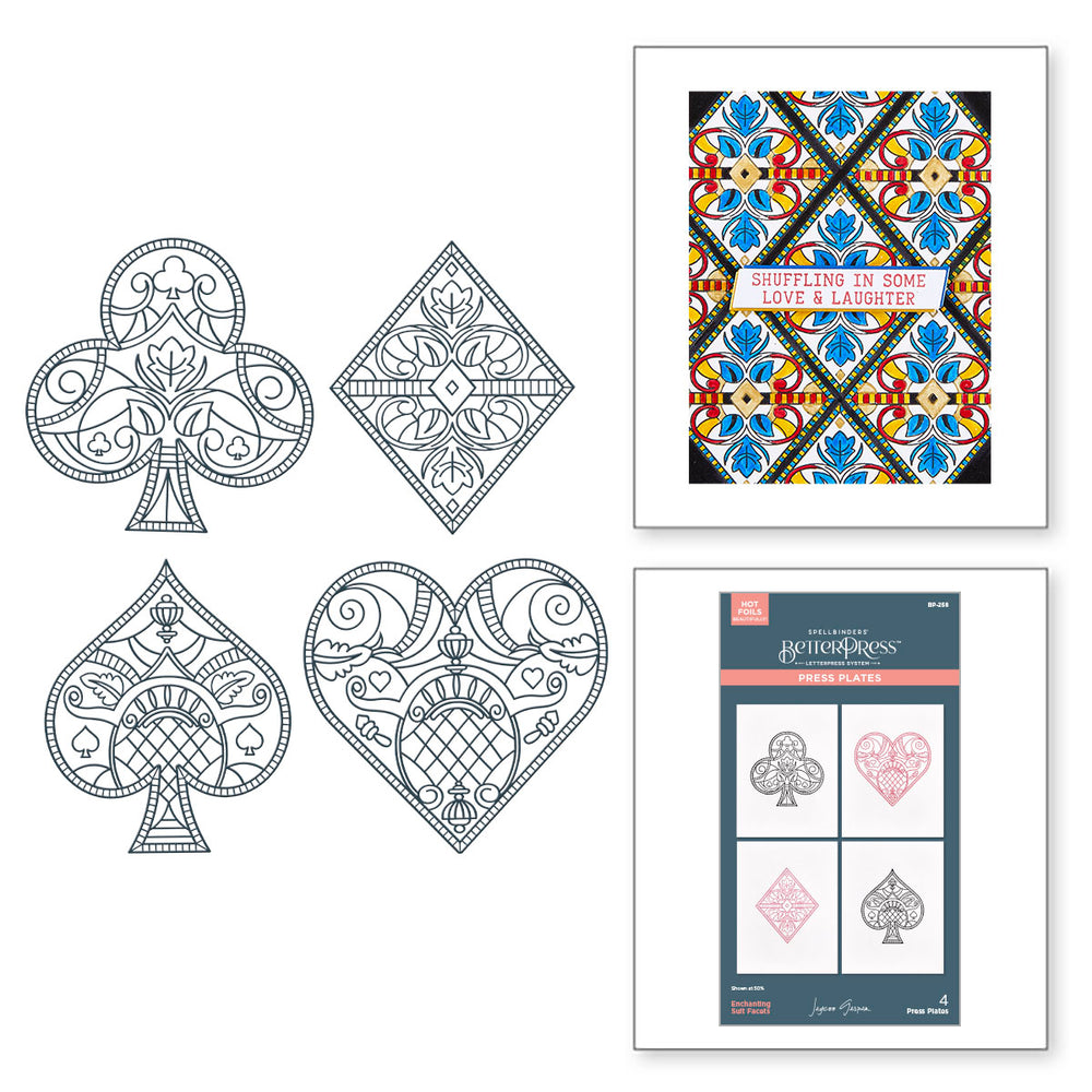 Enchanting Suit Facets Press + Foil Plates by Jaycee Gaspar