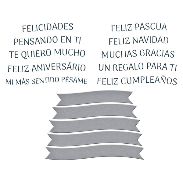 Spanish Sentiments Press + Foil Plate & Die Set