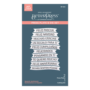 Spanish Sentiments Press + Foil Plate & Die Set