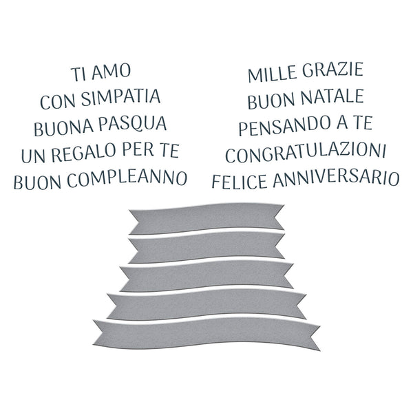 Italian Sentiments Press + Foil Plate & Die Set