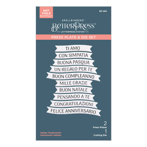 Italian Sentiments Press + Foil Plate & Die Set