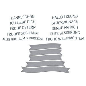 German Sentiments Press + Foil Plate & Die Set