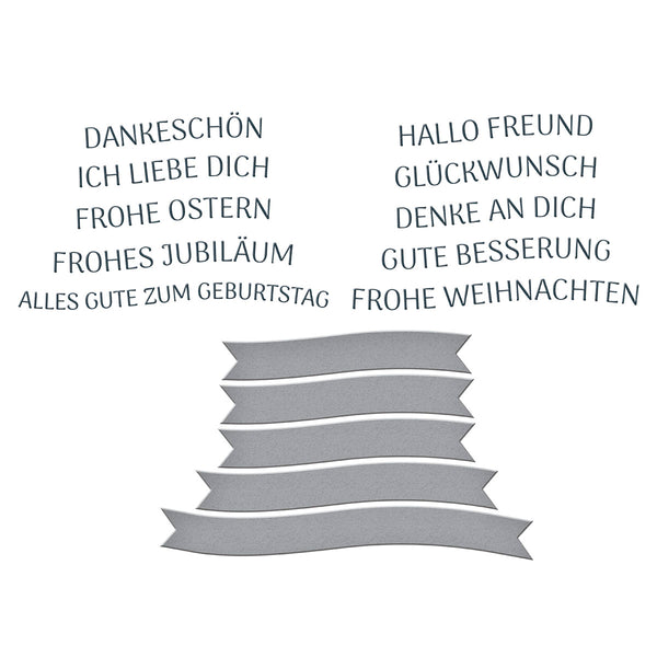 German Sentiments Press + Foil Plate & Die Set