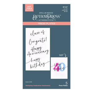Sweeping Celebration Sentiments Press Plates from the Color Mix Celebrations Collection