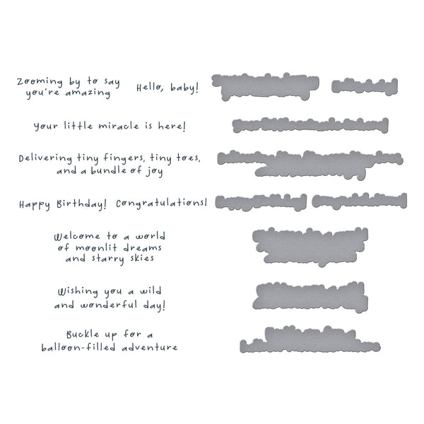 Little Smiles Sentiments Press + Foil Plate & Die Set