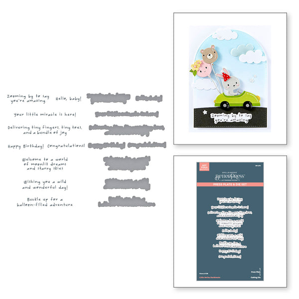 Little Smiles Sentiments Press + Foil Plate & Die Set