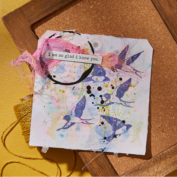 Collaged Birds Press + Foil Plate & Die Set by Dina Wakley