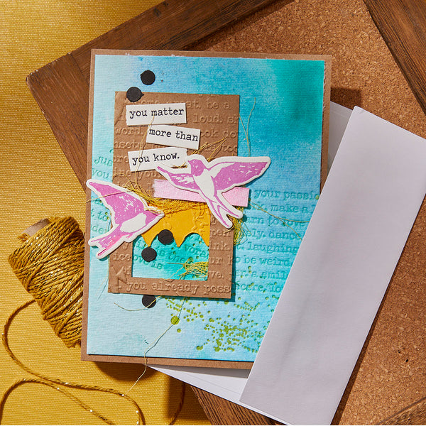 Holding Your Heart Sentiments Press + Foil Plate & Die Set by Dina Wakley