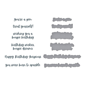 Bougie Birthday Sentiments Press + Foil Plate & Die Set by Nina Boettcher