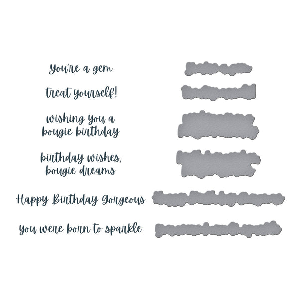 Bougie Birthday Sentiments Press + Foil Plate & Die Set by Nina Boettcher