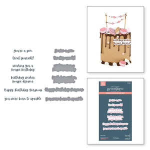 Bougie Birthday Sentiments Press + Foil Plate & Die Set by Nina Boettcher