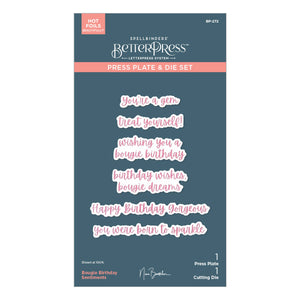 Bougie Birthday Sentiments Press + Foil Plate & Die Set by Nina Boettcher