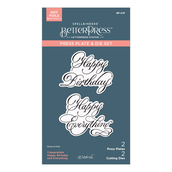 Copperplate Happy Birthday and Everything Press + Foil Plate by Paul Antonio