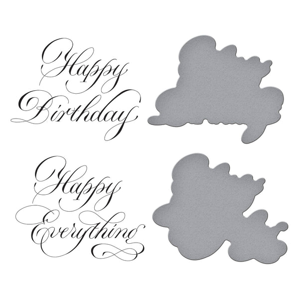 Copperplate Happy Birthday and Everything Press + Foil Plate by Paul Antonio