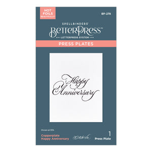 Copperplate Happy Anniversary Press + Foil Plate by Paul Antonio