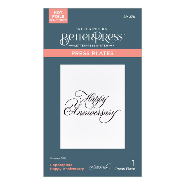 Copperplate Happy Anniversary Press + Foil Plate by Paul Antonio