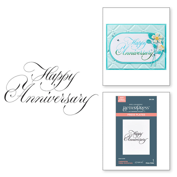 Copperplate Happy Anniversary Press + Foil Plate by Paul Antonio