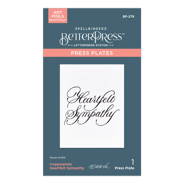 Copperplate Heartfelt Sympathy Press + Foil Plate by Paul Antonio