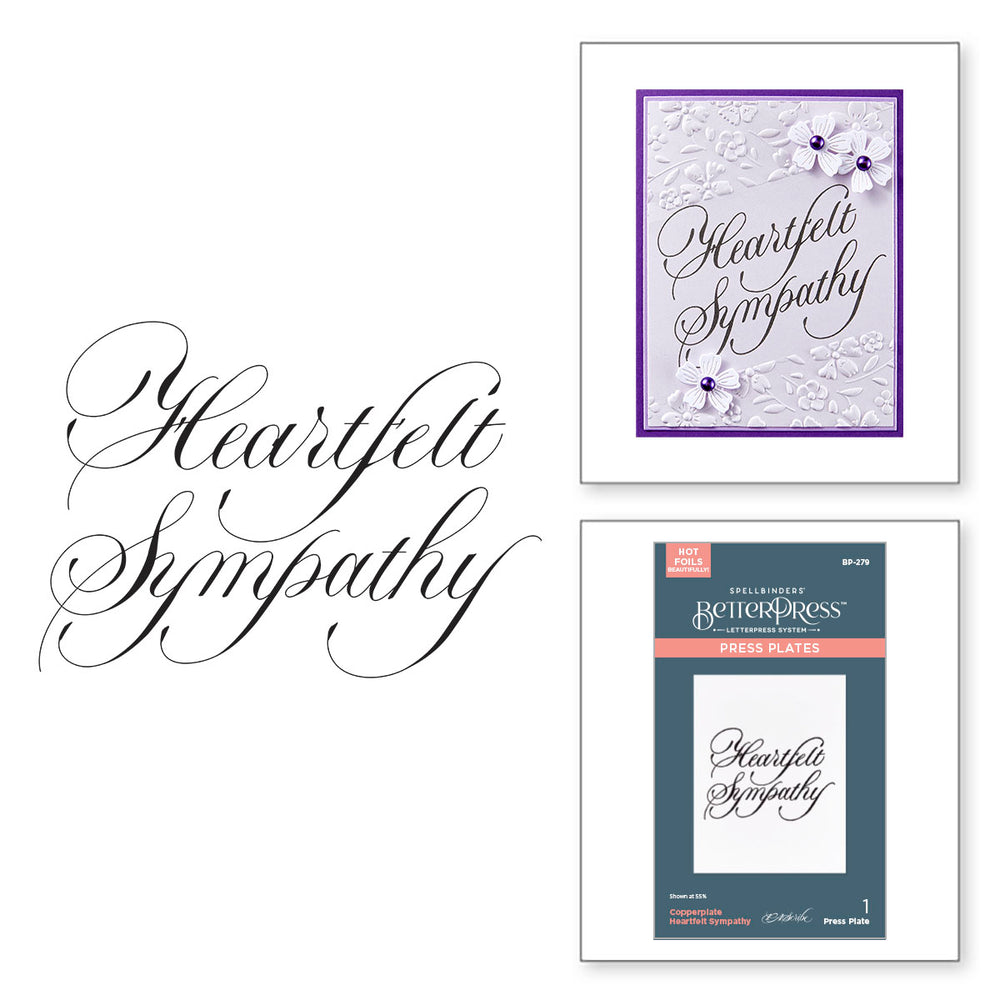 Copperplate Heartfelt Sympathy Press + Foil Plate by Paul Antonio