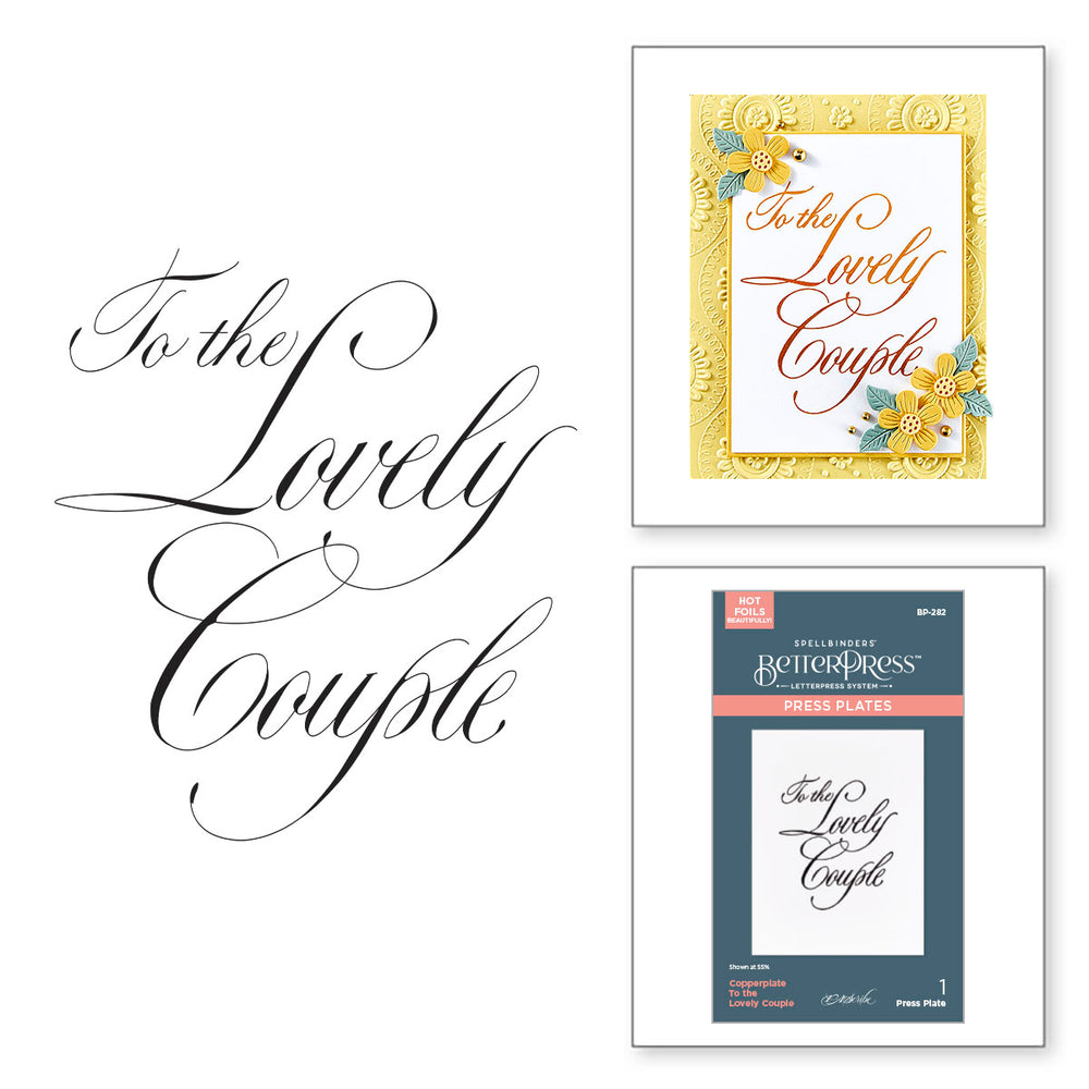 Copperplate To the Lovely Couple Press + Foil Plate by Paul Antonio