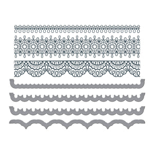 Pressed Lace Borders Press Plate & Die Set from the Vivid Expressions Collection