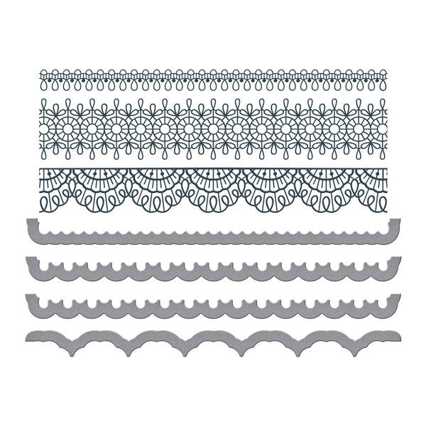 Pressed Lace Borders Press Plate & Die Set from the Vivid Expressions Collection