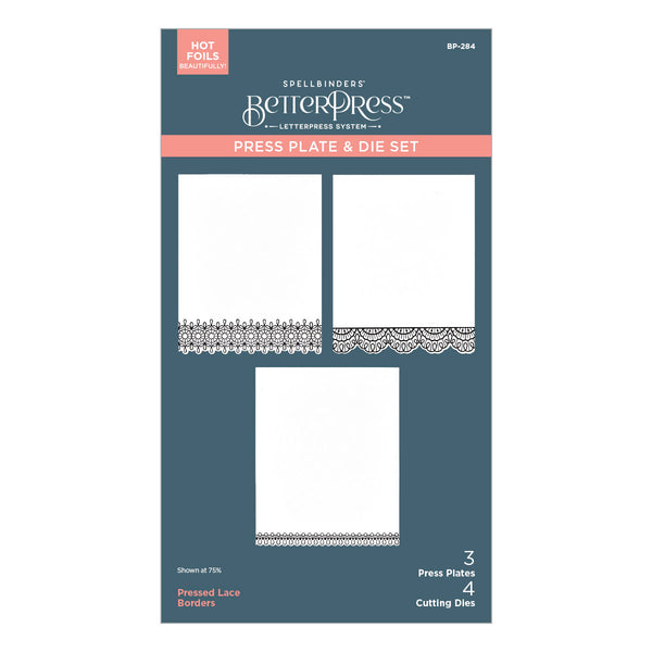 Pressed Lace Borders Press Plate & Die Set from the Vivid Expressions Collection